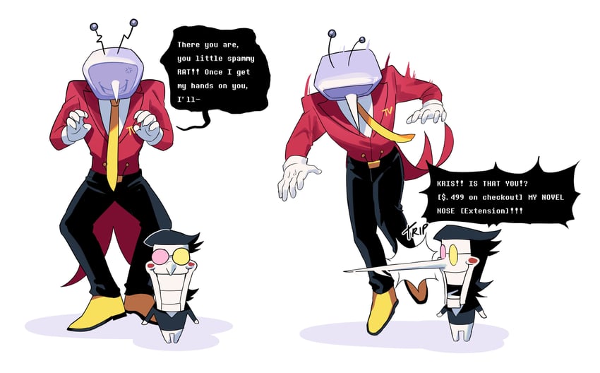 spamton g. spamton and ant tenna (deltarune) drawn by ardumon0