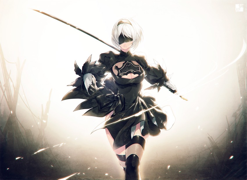 2b (nier and 1 more) drawn by pepper_fever
