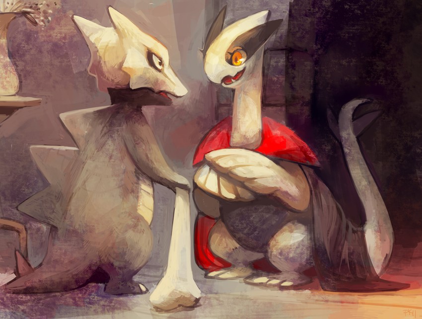 lugia, marowak, and merlot (pokemon and 1 more) drawn by glitchedpuppet