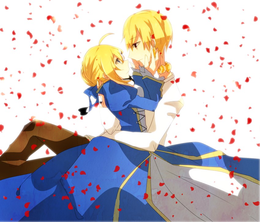 artoria pendragon, saber, and gilgamesh (fate and 1 more) drawn by kanon0304