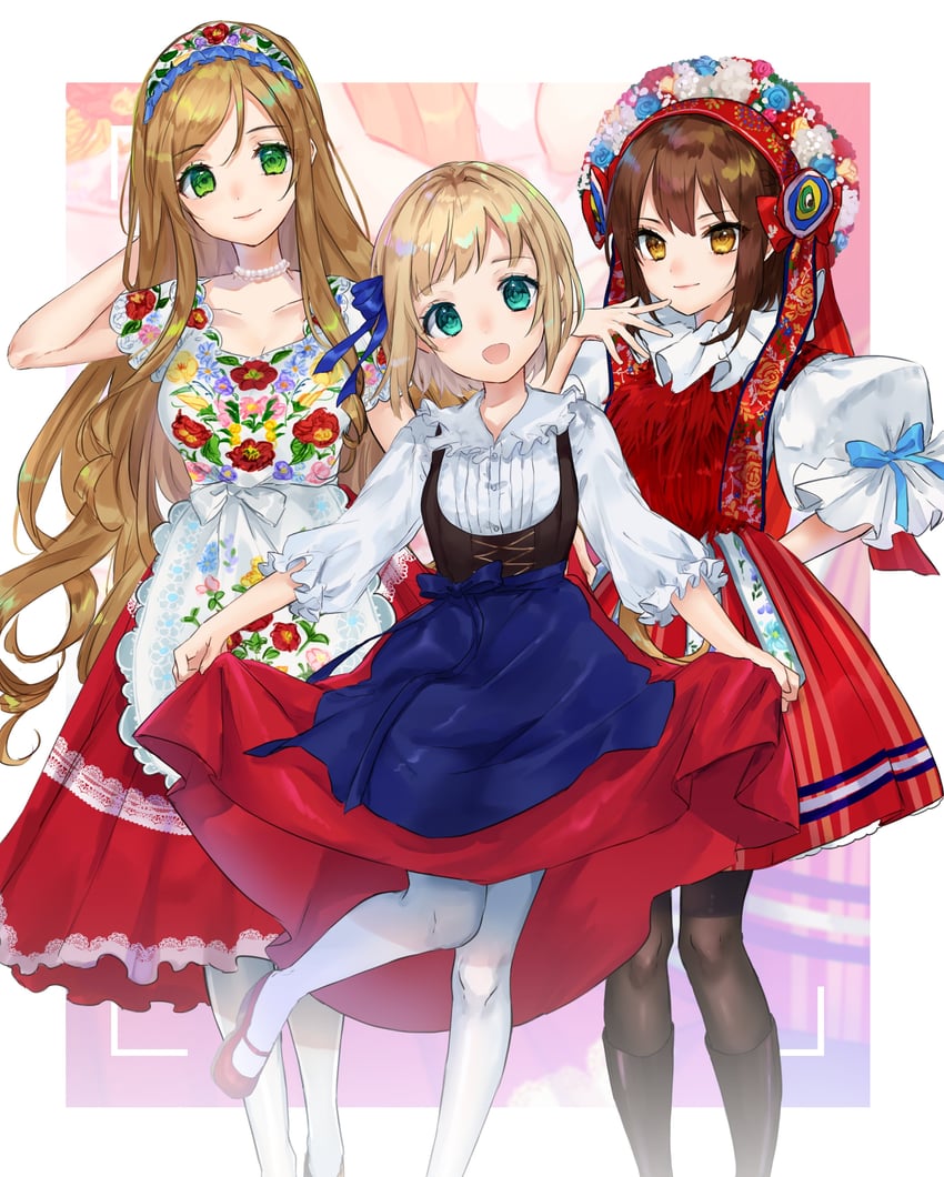 hungary, liechtenstein, and czech republic (axis powers hetalia) drawn by furumachi_(_trisannkaku)