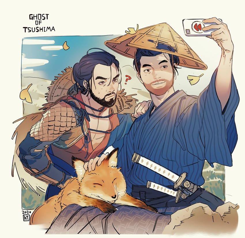 sakai jin and ryuzo (ghost of tsushima) drawn by kanataria