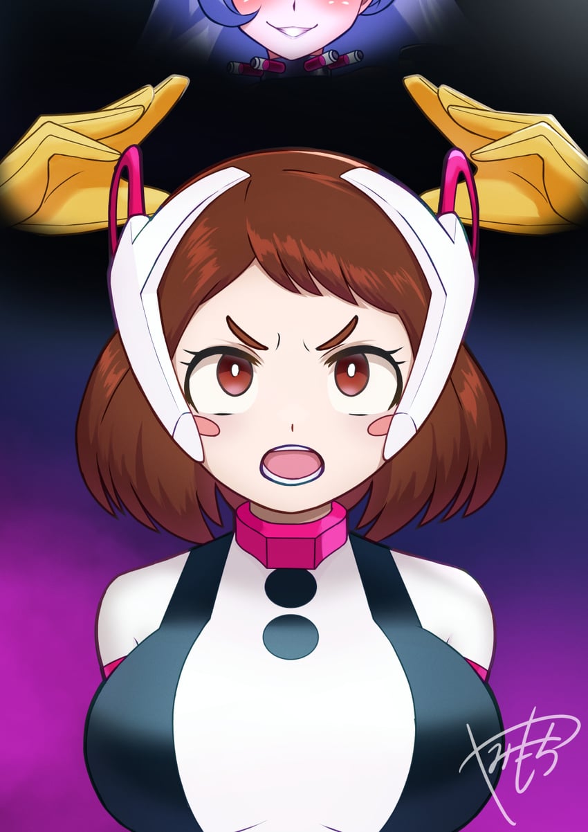 uraraka ochaco and hado nejire (boku no hero academia) drawn by yami-mochi