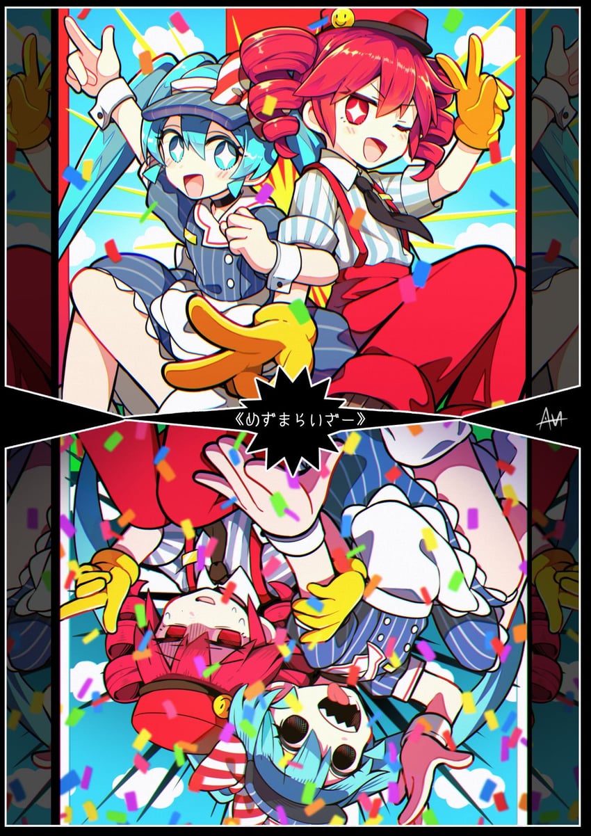 hatsune miku and kasane teto (vocaloid and 2 more) drawn by sato_(r017xts117)