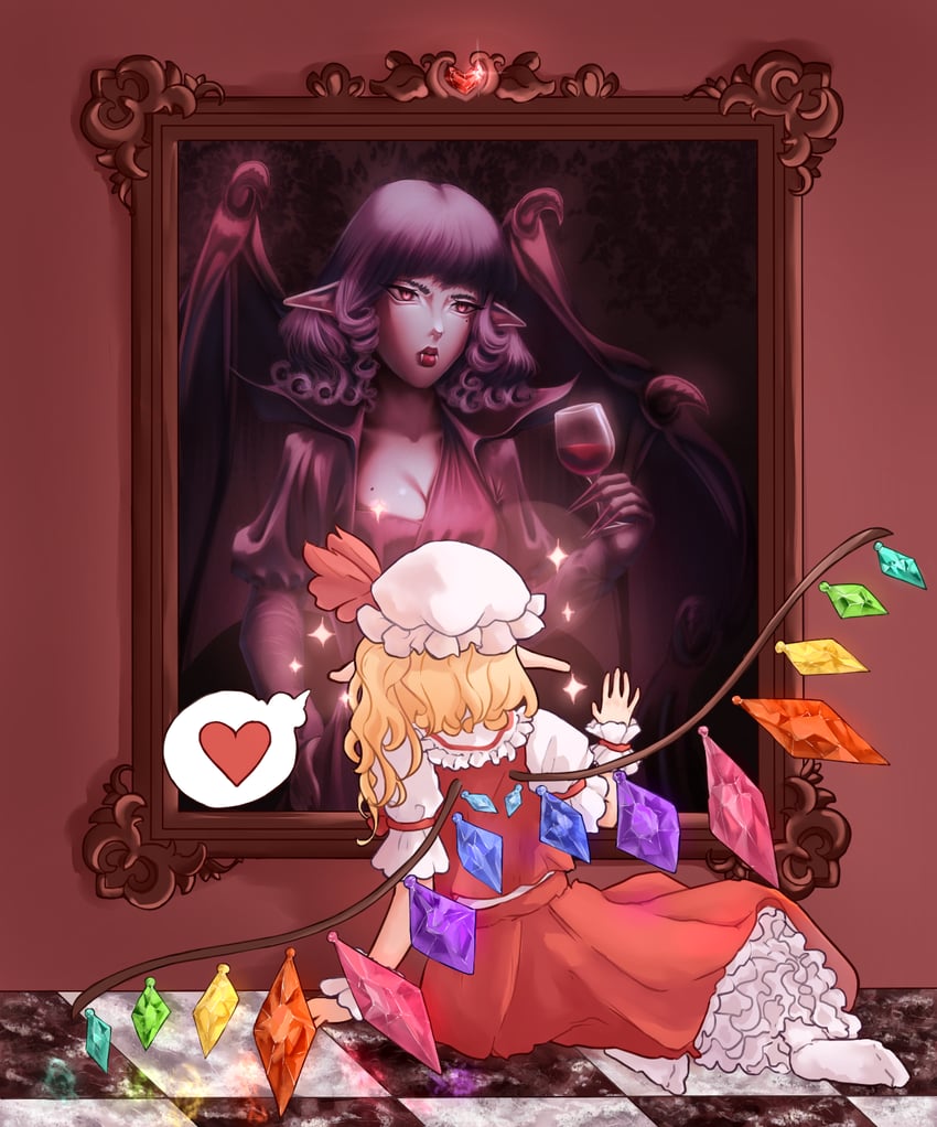 remilia scarlet and flandre scarlet (touhou) drawn by sleepymausu