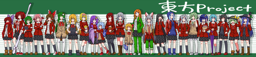 hakurei reimu, kirisame marisa, remilia scarlet, flandre scarlet, izayoi sakuya, and 20 more (touhou) drawn by eichi_yuu
