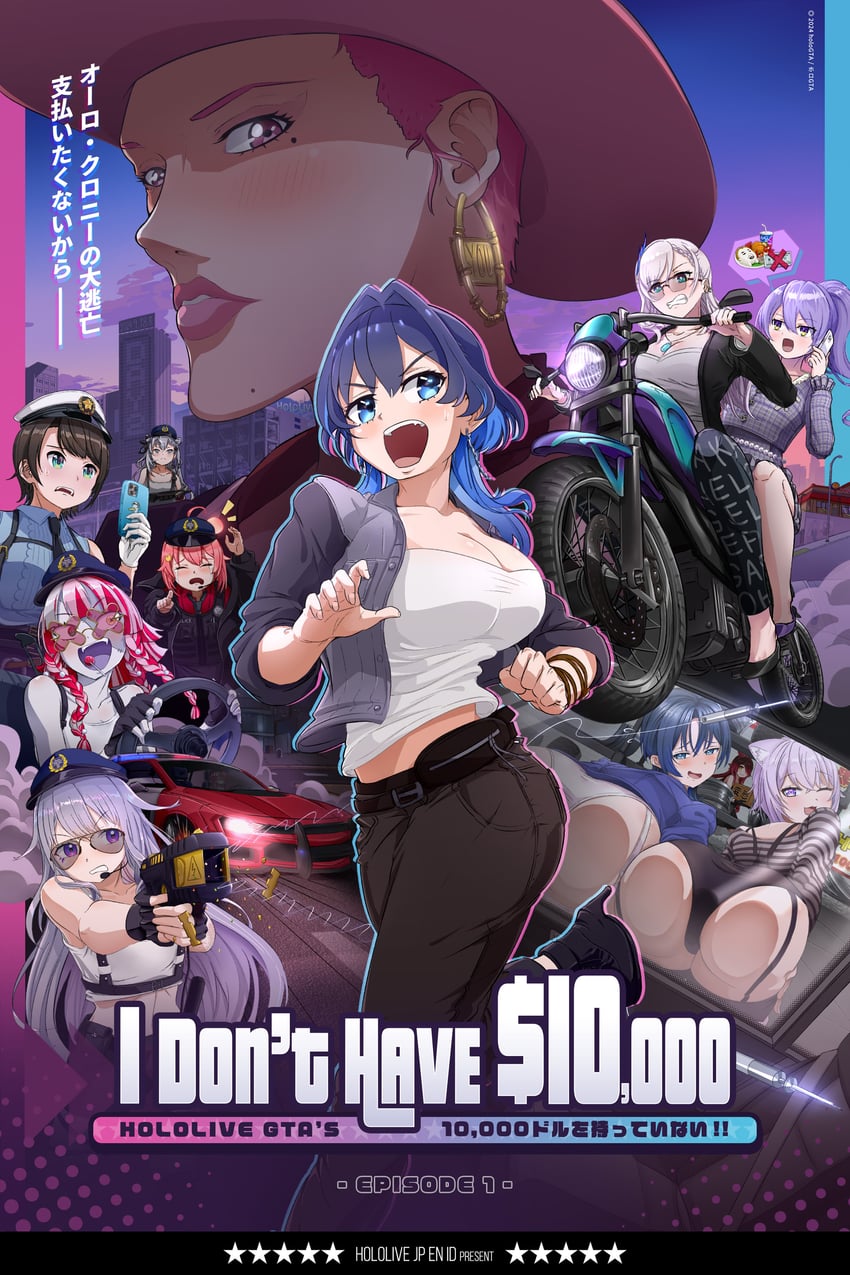 mori calliope, ouro kronii, nekomata okayu, sakura miko, oozora subaru, and 8 more (hololive and 5 more) drawn by edf_ken