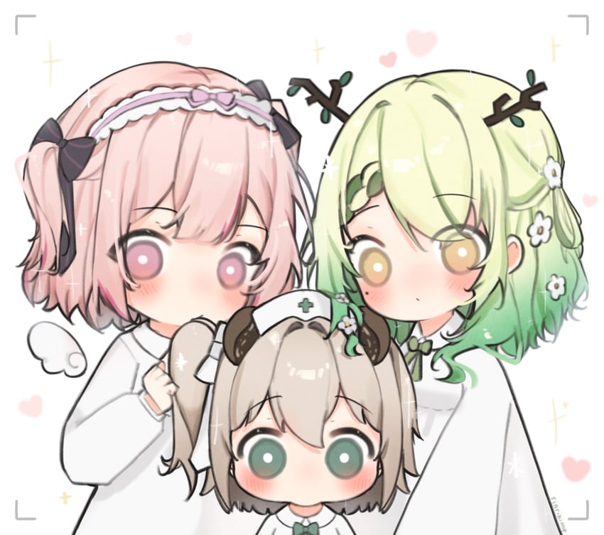 ceres fauna, nimi nightmare, and lemonleaf (hololive and 2 more) drawn by rinrihime