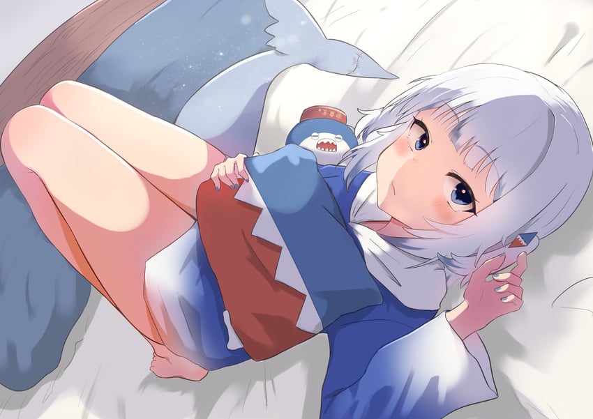 gawr gura and bloop (hololive and 1 more) drawn by taruto_(taruto0918)