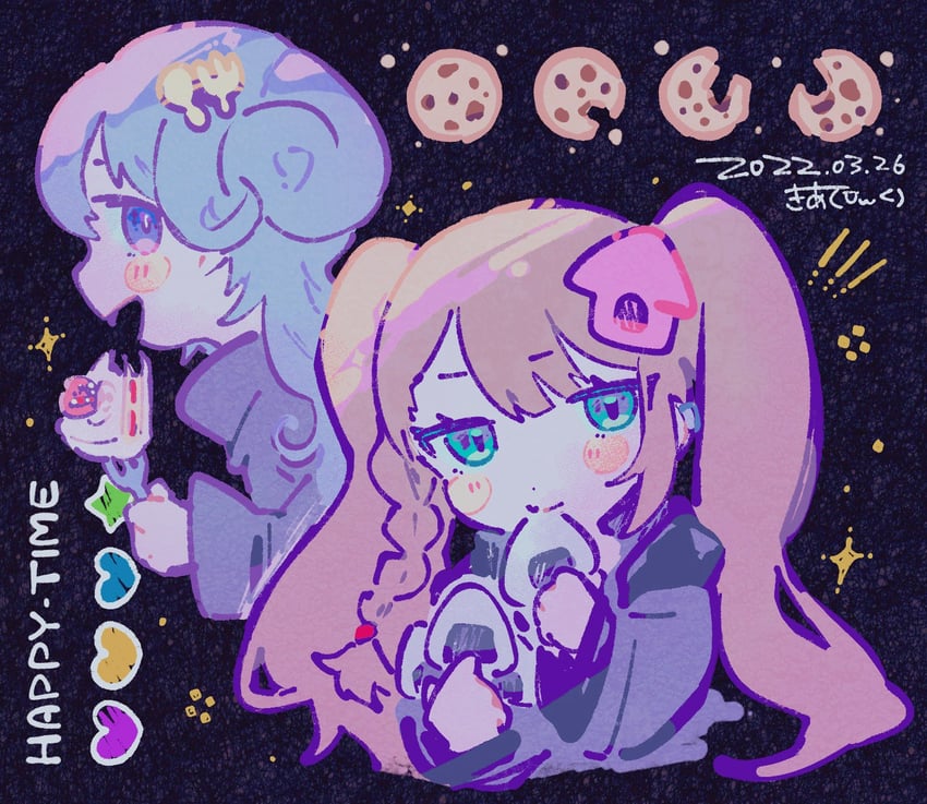 kuishinbo akachan and kotonohouse gal (original) drawn by kiato