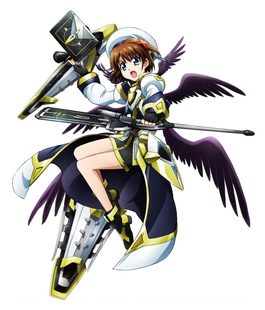 yagami hayate, fortress, grimoire, and rod (lyrical nanoha and 1 more)