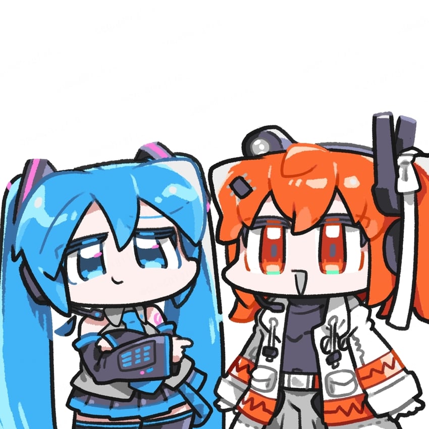 hatsune miku and adachi rei (vocaloid and 2 more) drawn by reakaki
