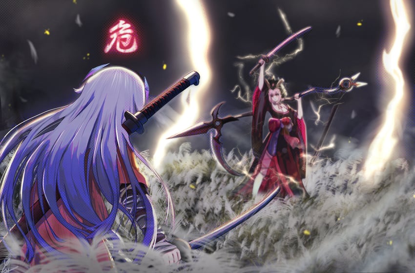 mori calliope, koseki bijou, sekiro, and sword saint isshin (hololive and 2 more) drawn by luunar0308