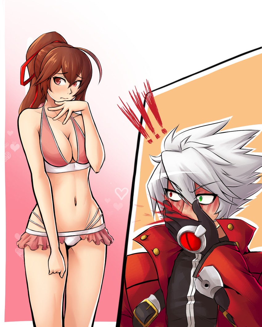 ragna the bloodedge and celica a. mercury (blazblue) drawn by dootmoon