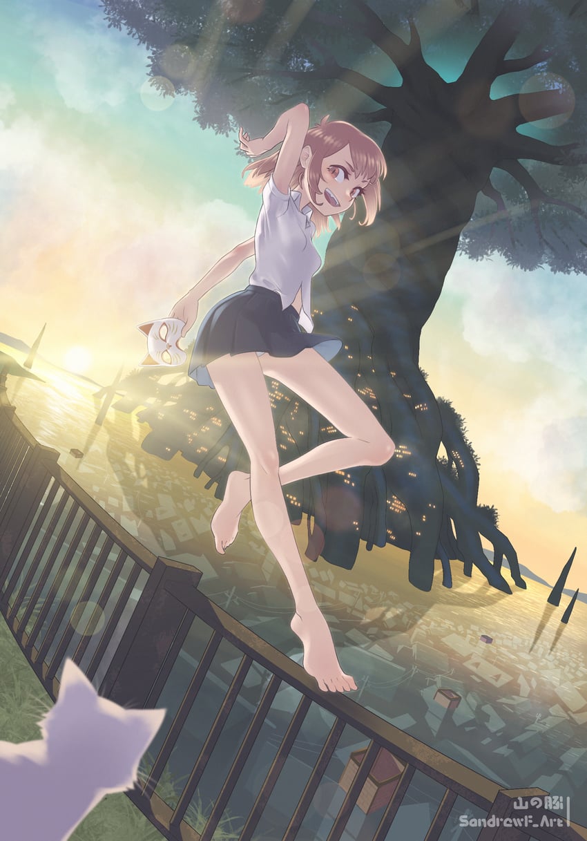 sasaki miyo (nakitai watashi wa neko wo kaburu) drawn by sandrewf