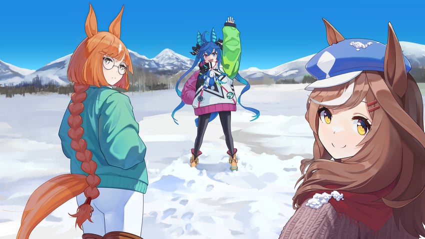 twin turbo, matikane tannhauser, and ikuno dictus (umamusume) drawn by y.u