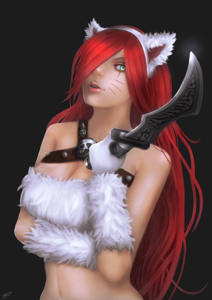 katarina and kitty cat katarina (league of legends) drawn by grimmway