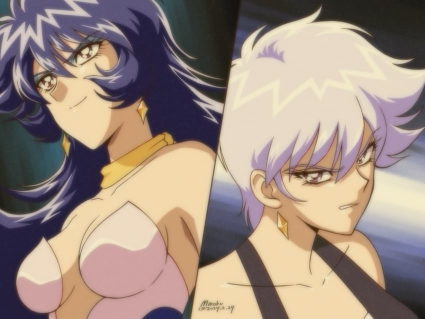misty honey and hazuki seira (cutie honey flash) drawn by miroku_(miroku_t)