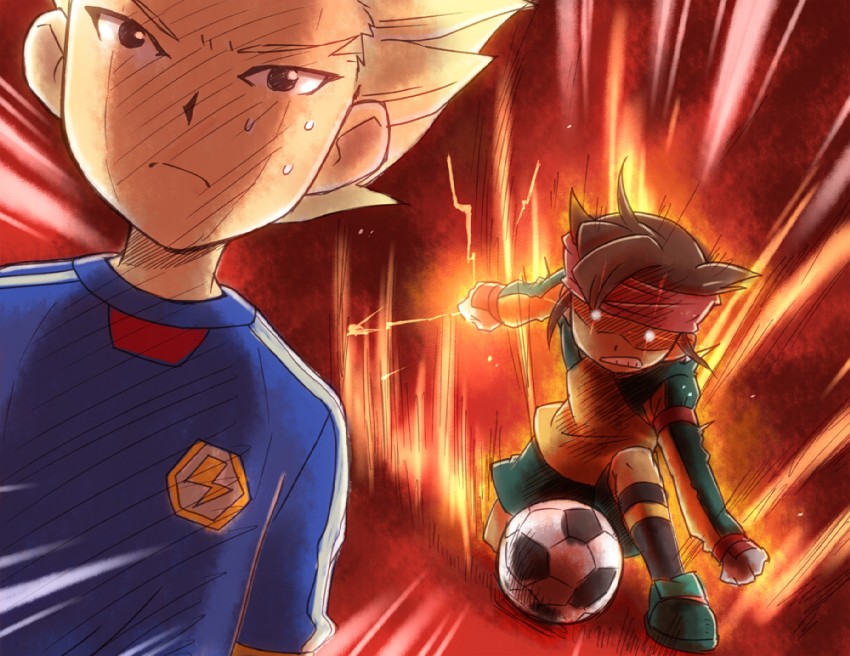 endou mamoru and gouenji shuuya (inazuma eleven) drawn by shirataki