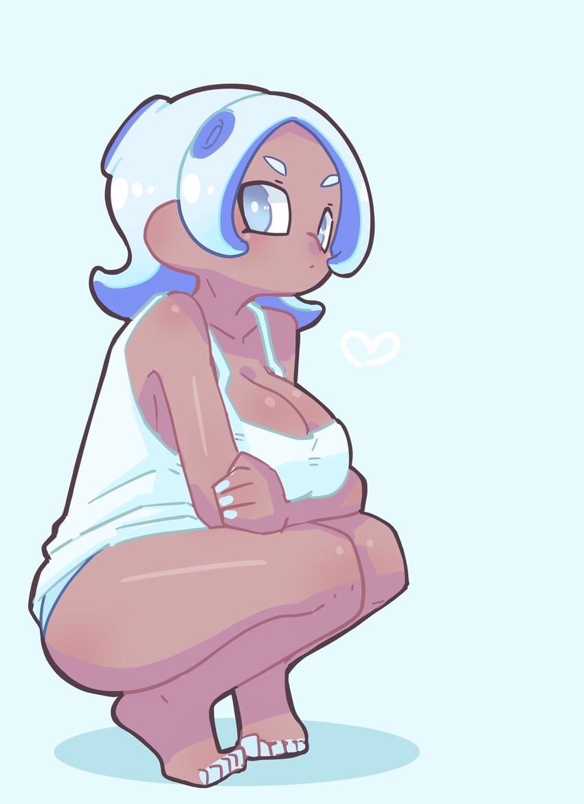 octoling player character and octoling girl (splatoon) drawn by hekoningyou_(waraningyou)