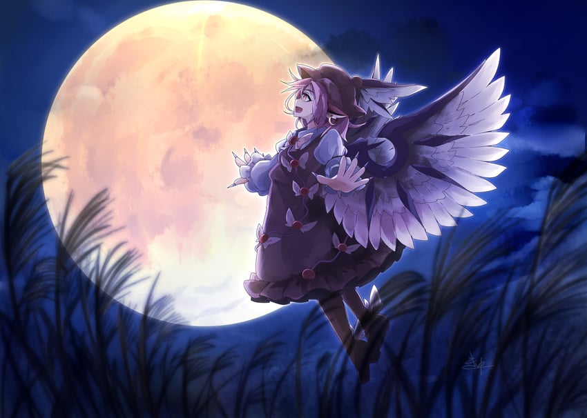 mystia lorelei (touhou) drawn by cue_(lindwrum)