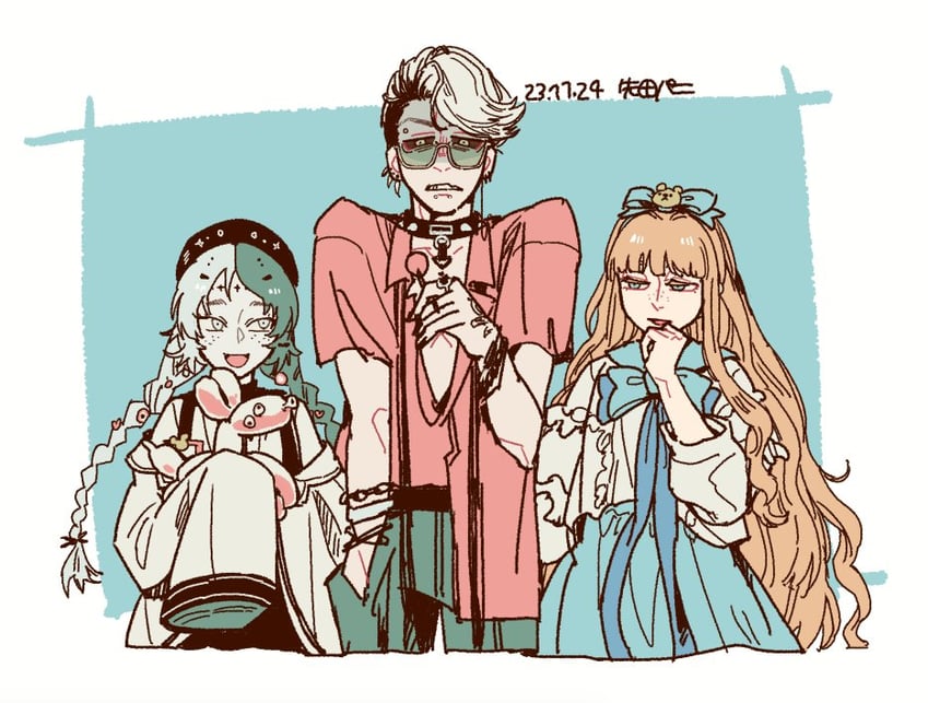 pavia, balloon party, and baby blue (reverse:1999) drawn by sakita_pani
