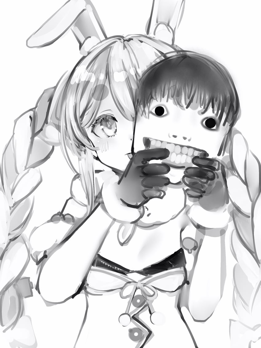 usada pekora and don-chan (hololive) drawn by nanashi_(nlo)