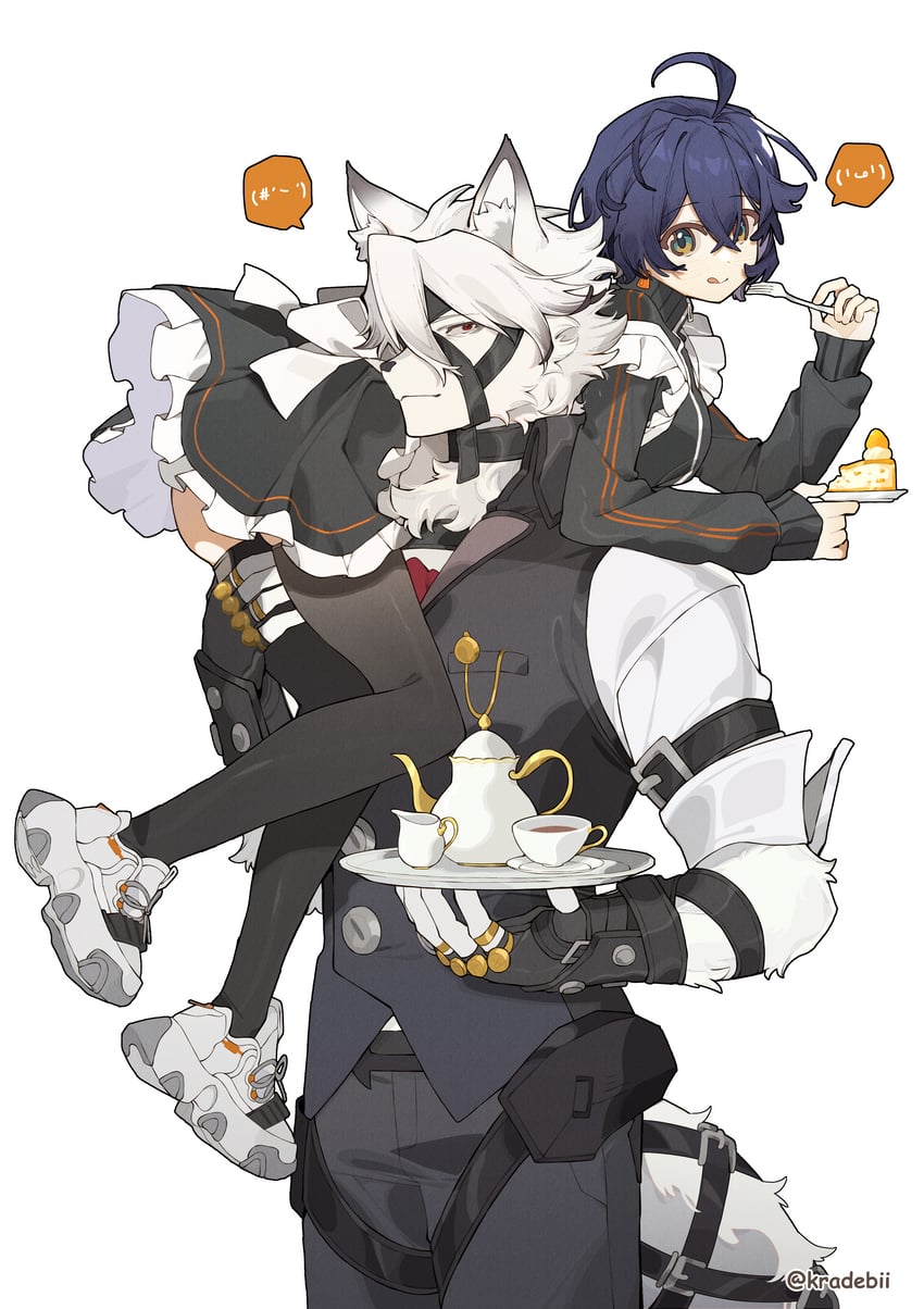 belle and von lycaon (zenless zone zero) drawn by kradebii