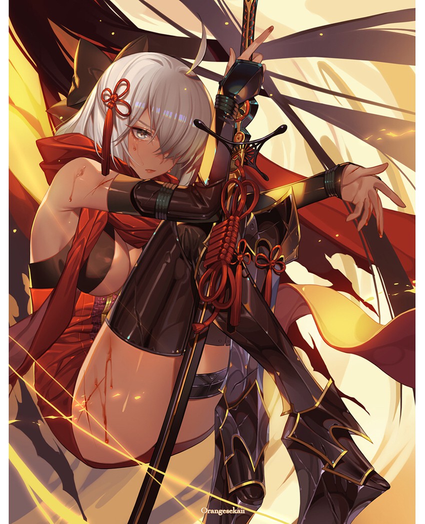 okita souji and okita souji alter (fate and 1 more) drawn by orange_sekaii