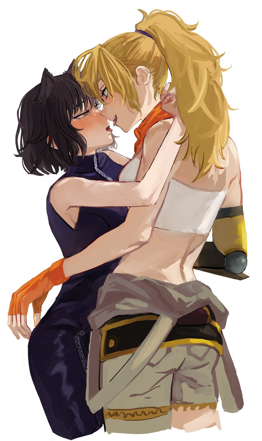 yang xiao long and blake belladonna (rwby) drawn by naizo_(kimosugimasu)