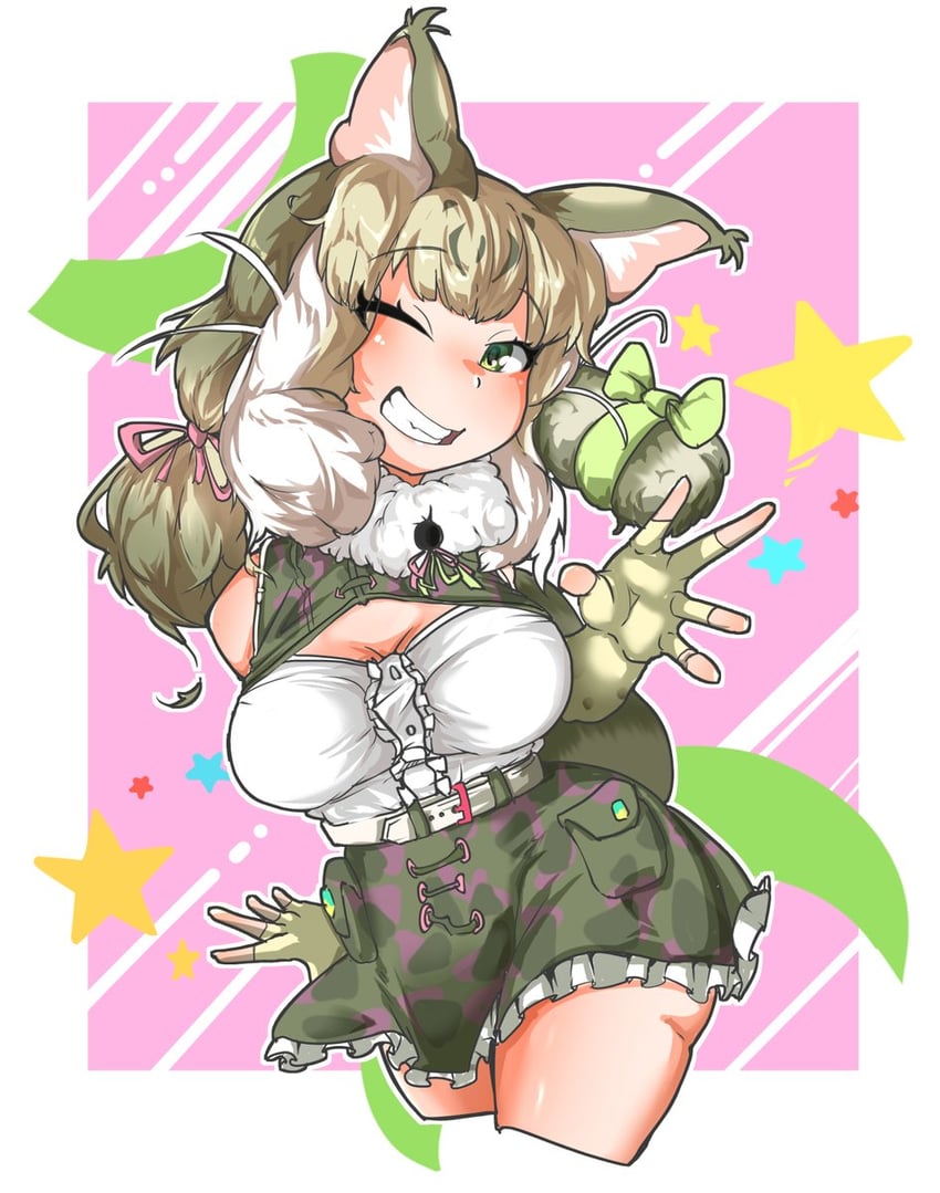 jungle cat (kemono friends and 1 more) drawn by orange_ardy1203