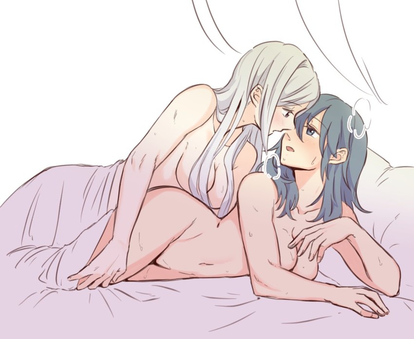 female byleth and edelgard von hresvelg (fire emblem and 1 more) drawn by riromomo