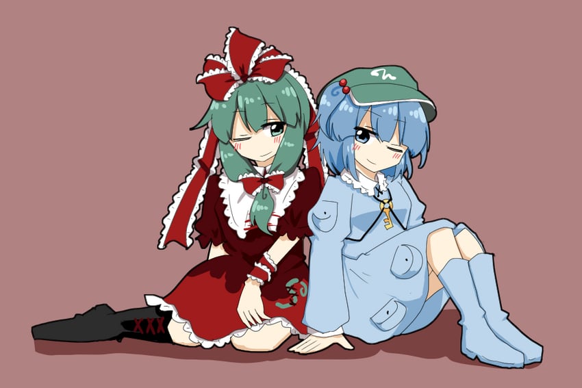 kawashiro nitori and kagiyama hina (touhou) drawn by rokunen