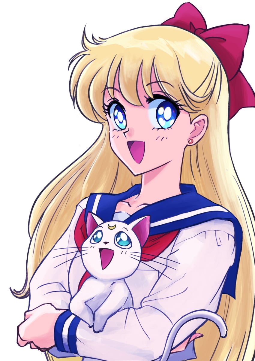aino minako and artemis (bishoujo senshi sailor moon) drawn by dj_jdite