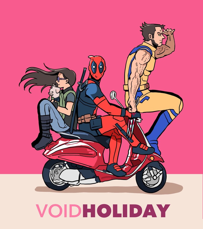 wolverine, deadpool, x-23, laura kinney, and dogpool (marvel and 4 more) drawn by whatever_inmind