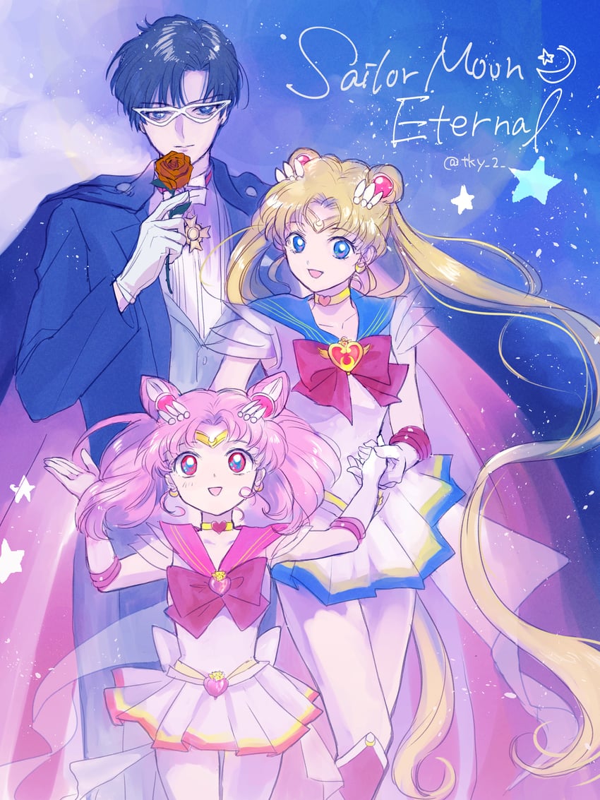 tsukino usagi, sailor moon, chibi usa, sailor chibi moon, super sailor moon, and 3 more (bishoujo senshi sailor moon and 1 more) drawn by takayo_(retry)