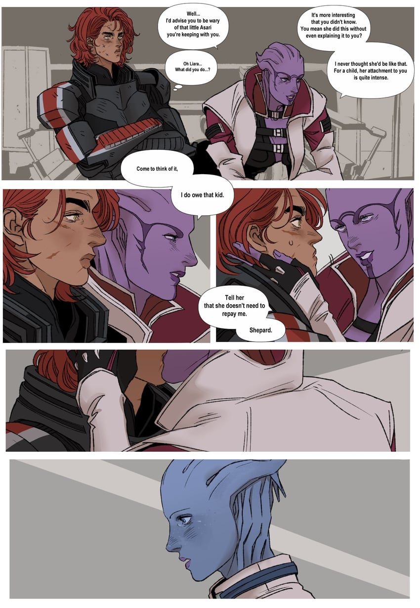 commander shepard, liara t'soni, and aria t'loak (mass effect) drawn by marceline2174