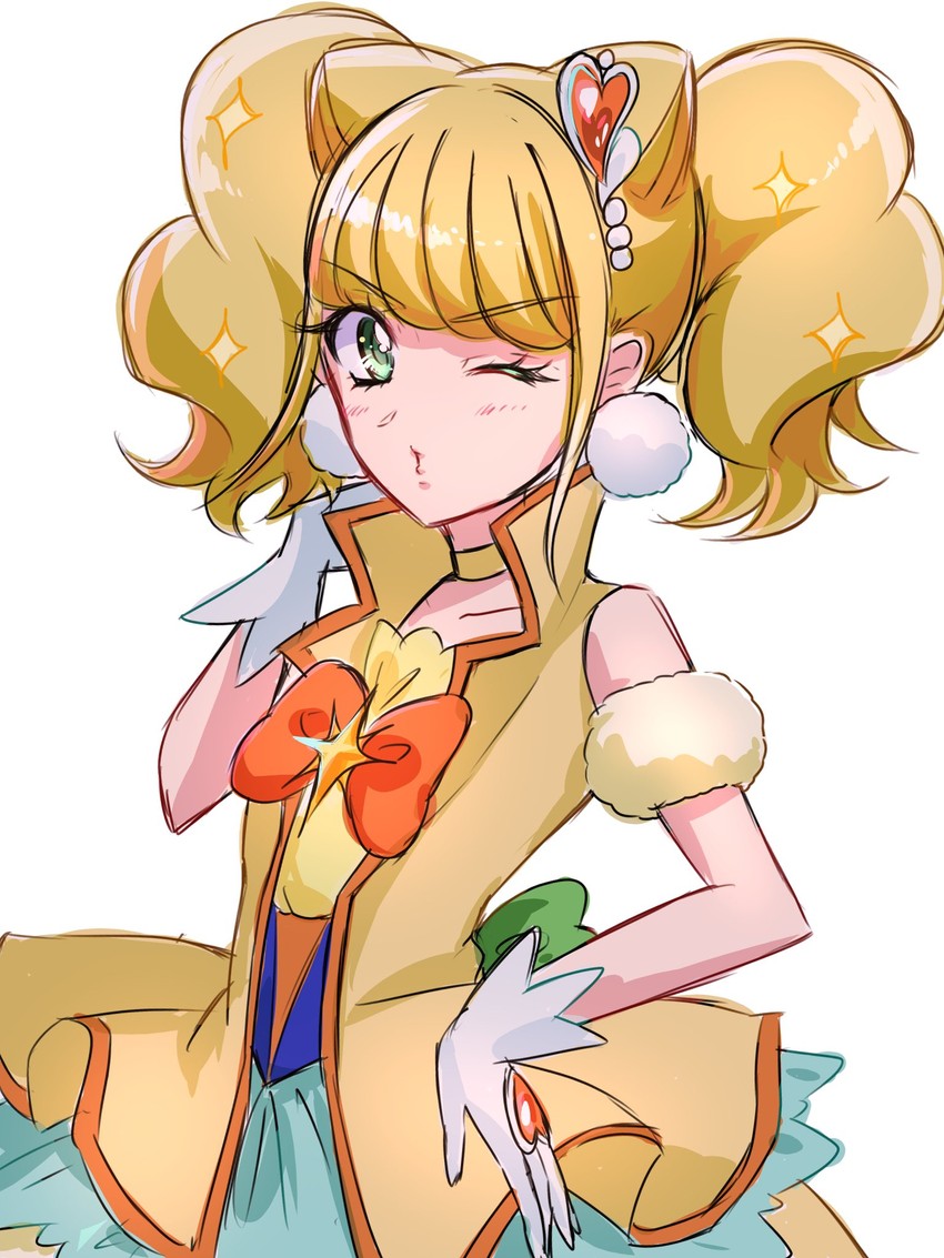 hiramitsu hinata and cure sparkle (precure and 1 more) drawn by fpminnie1