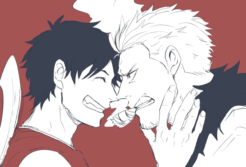 monkey d. luffy and smoker (one piece) drawn by yamakazi47