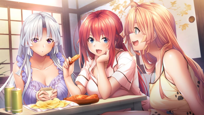 ainokura kazuha, amahara kogane, and kaminashi yashiro (amanatsu) drawn by gintarou_(kurousagi108)