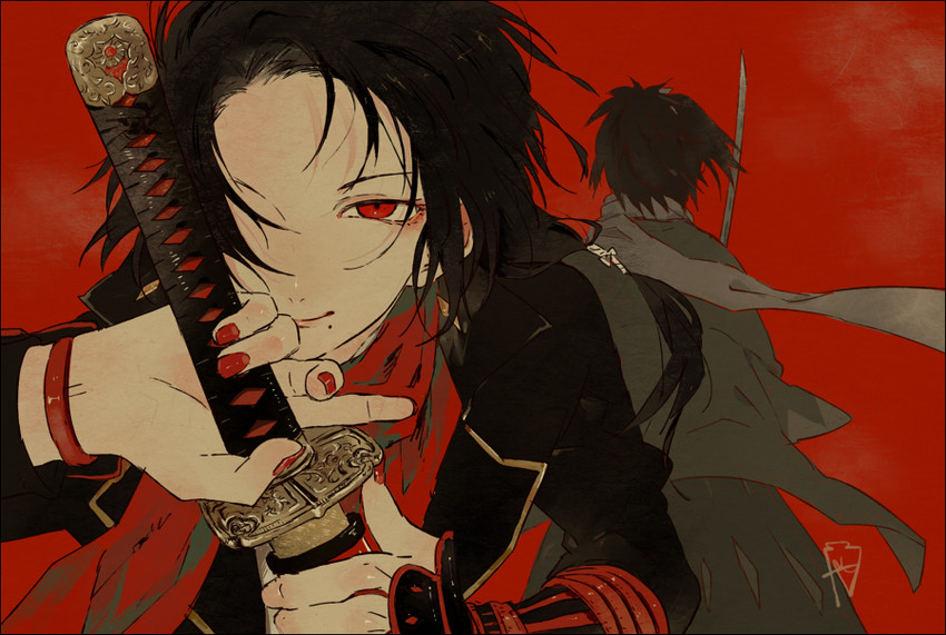 kashuu kiyomitsu and yamato-no-kami yasusada (touken ranbu) drawn by tsubonari