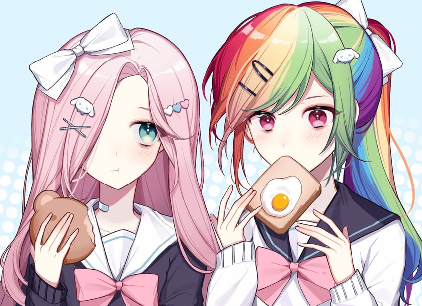 cinnamoroll, fluttershy, and rainbow dash (sanrio and 3 more) drawn by ebina_(hfn29852262)