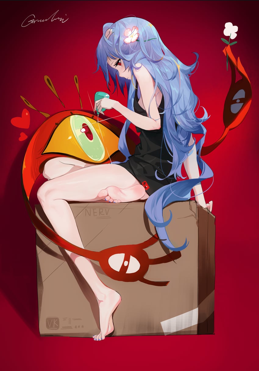 ayanami rei and sahaquiel (neon genesis evangelion) drawn by grandia_lee