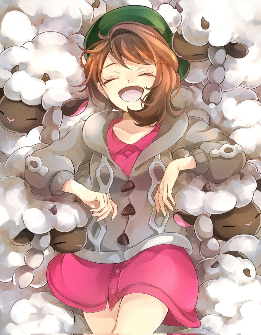 gloria and wooloo (pokemon and 1 more) drawn by yomogi_(black-elf)