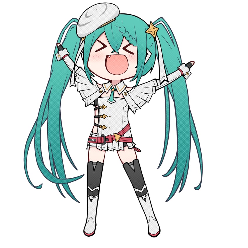 hatsune miku and racing miku (vocaloid and 2 more) drawn by rennkurusu
