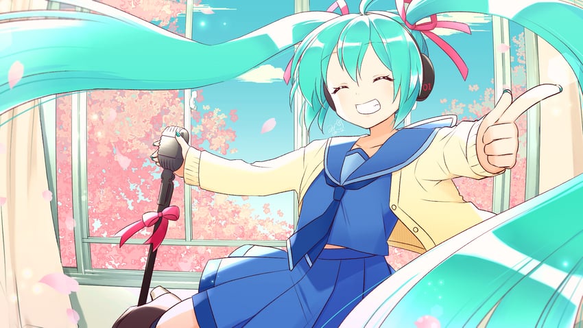 hatsune miku (vocaloid) drawn by mikona_honey