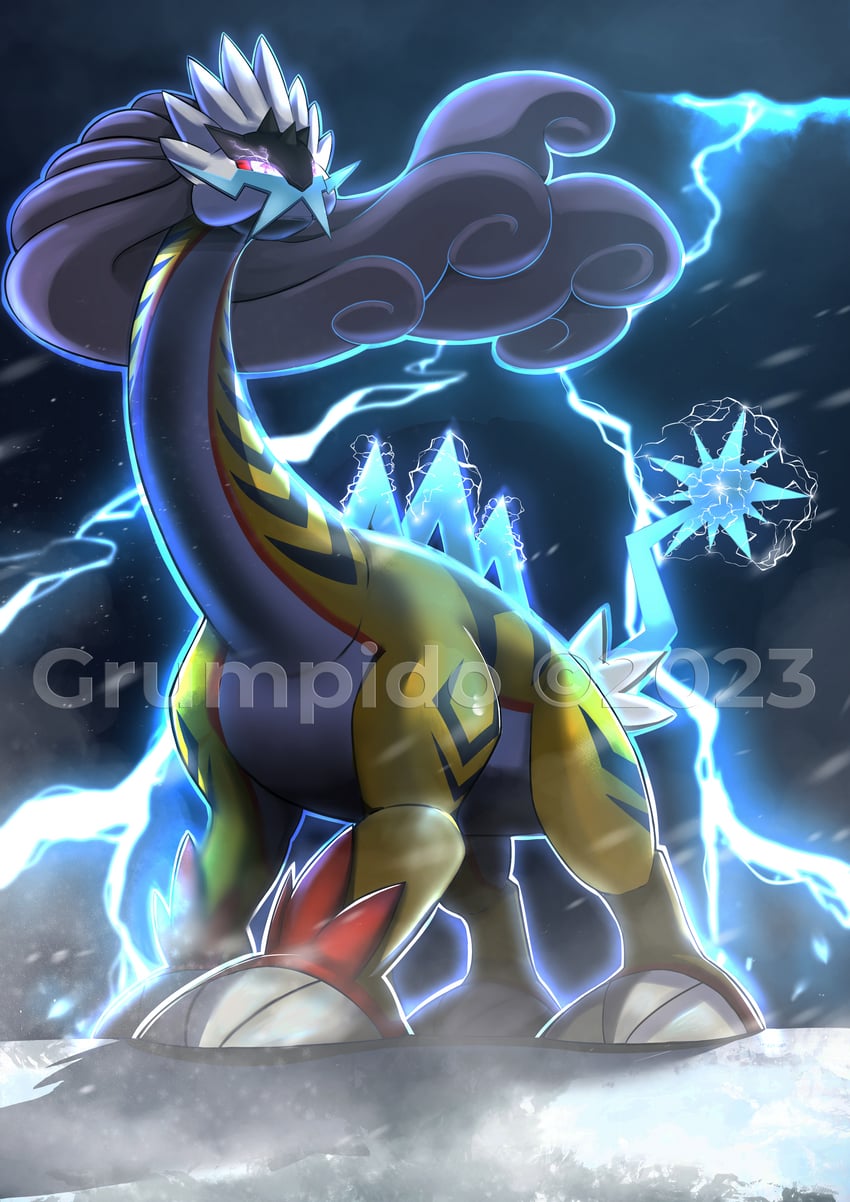 raging bolt (pokemon) drawn by grumpido