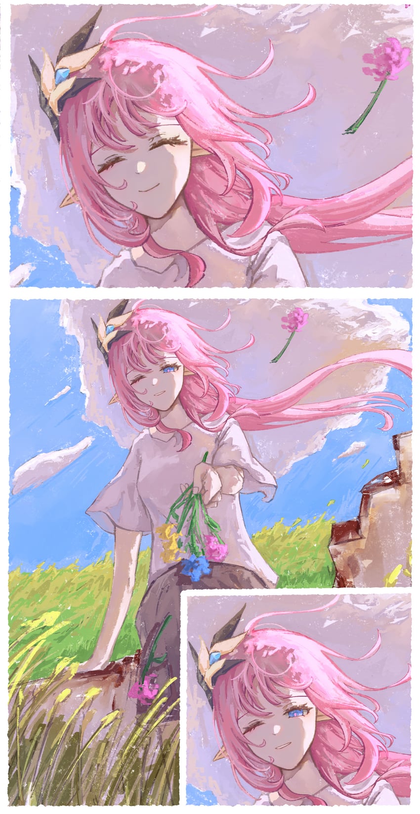 elysia (honkai and 1 more) drawn by rio_(user_kzxp8757)