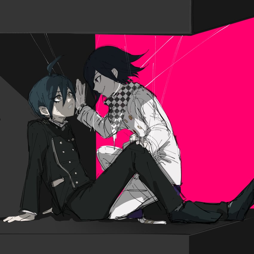 oma kokichi and saihara shuichi (danganronpa and 1 more) drawn by upape38