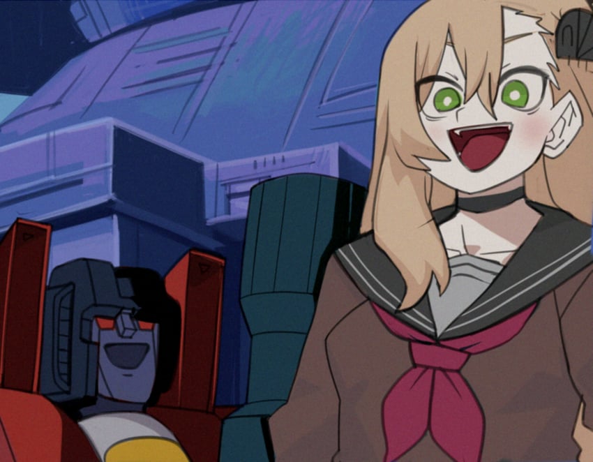 starscream and matangomu-chan (original and 2 more) drawn by shioinu_kemushi